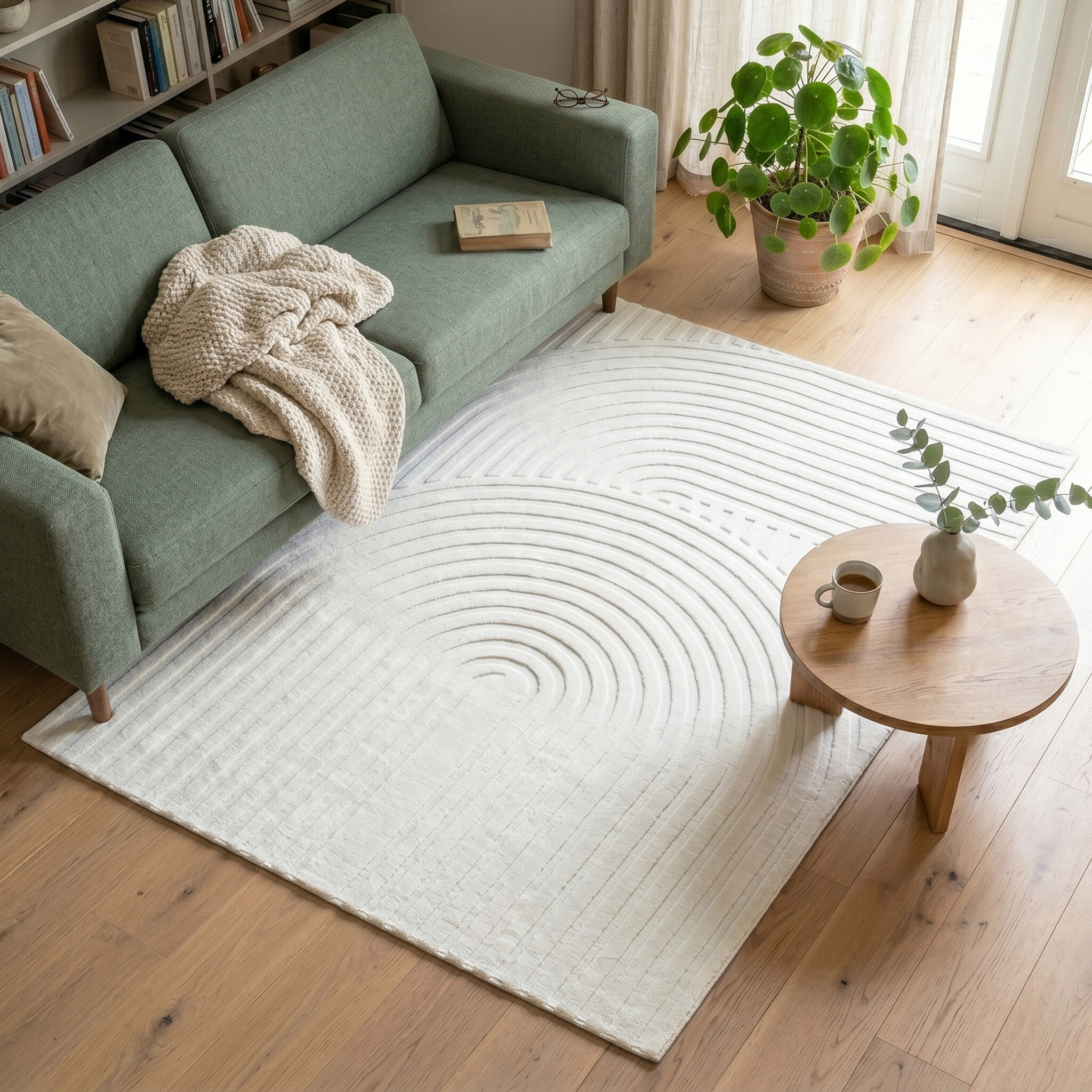 Scandinavisch vloerkleed - Charm Curves Wit