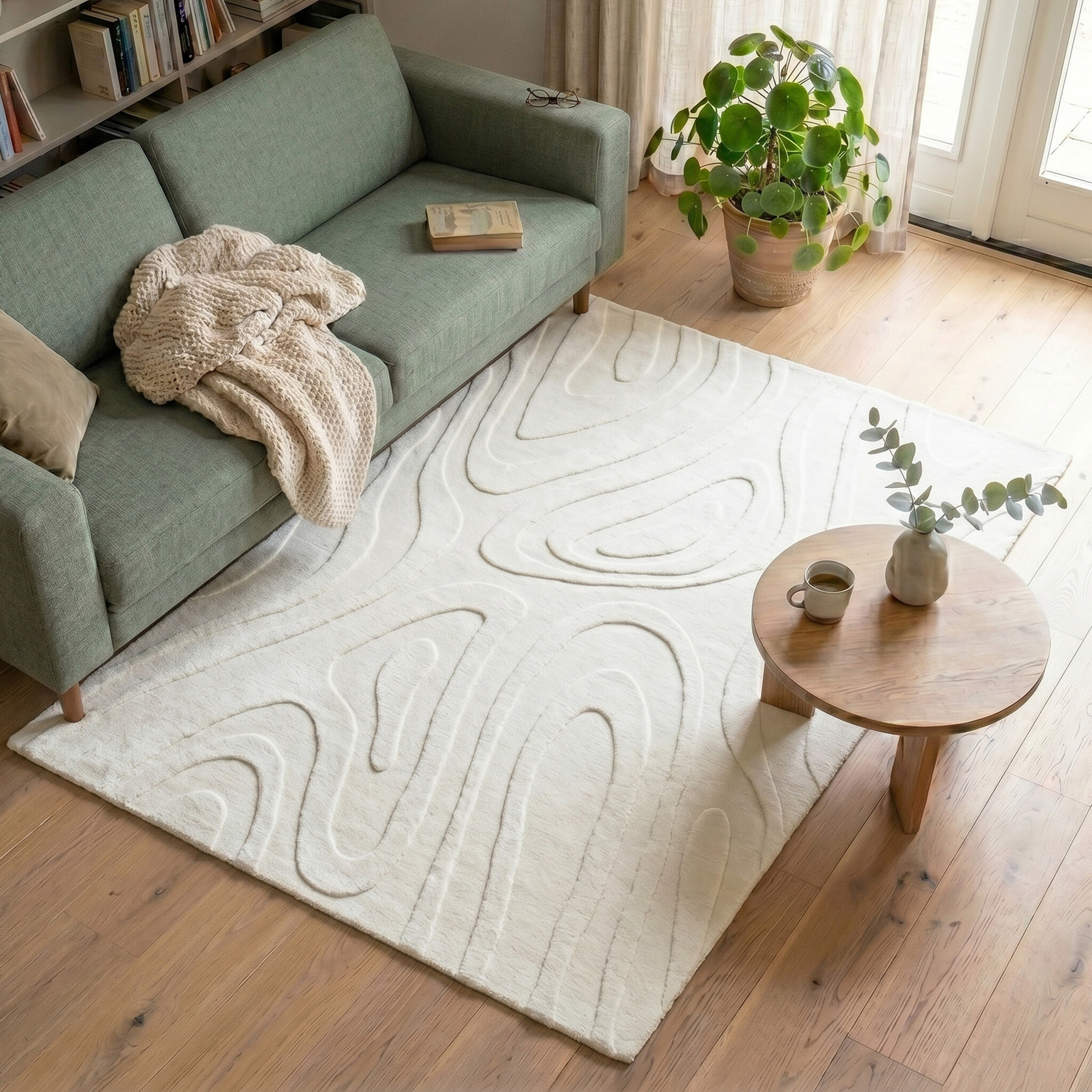 Scandinavisch vloerkleed - Charm Shapes Wit