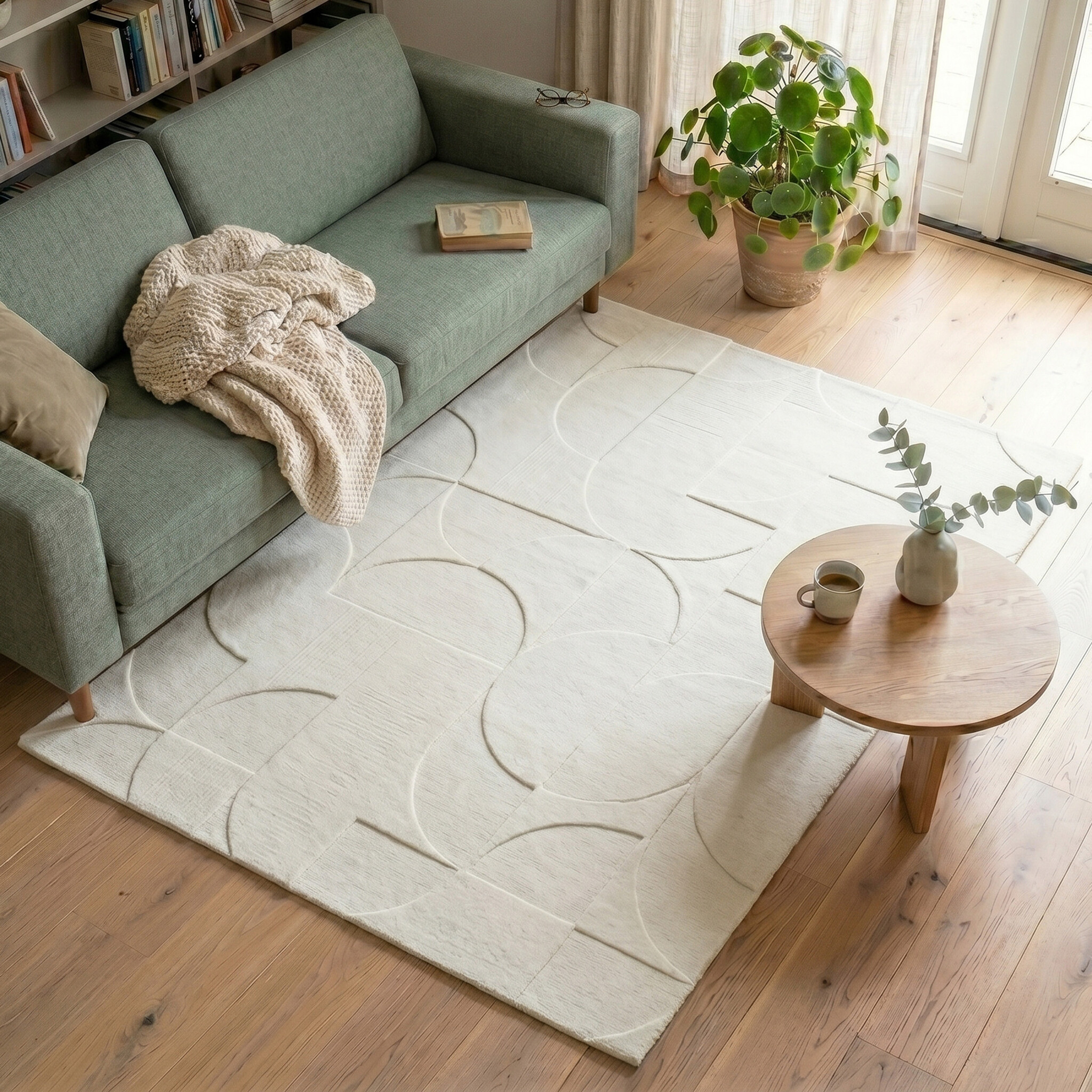 Scandinavisch vloerkleed - Charm Circles Wit