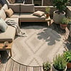Rond jute buitenkleed - Atlas Diamond Bruin/Creme  - thumbnail
