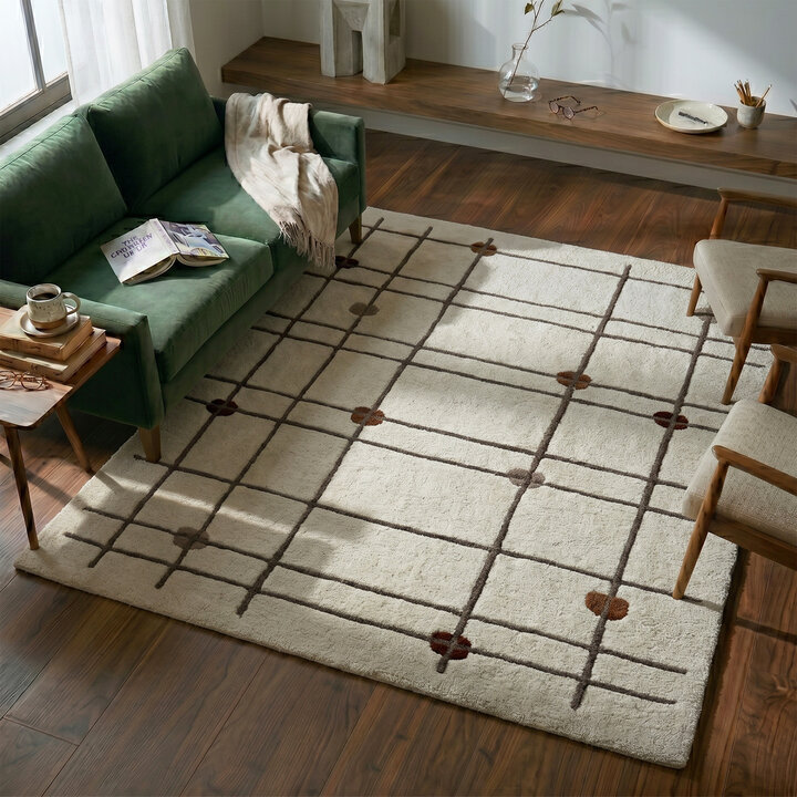 Geometrisch vloerkleed  - Brunello Dots Terracotta