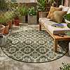 Rond buitenkleed - Rio Flower Groen  - thumbnail