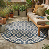Rond buitenkleed - Rio Flower Blauw - thumbnail