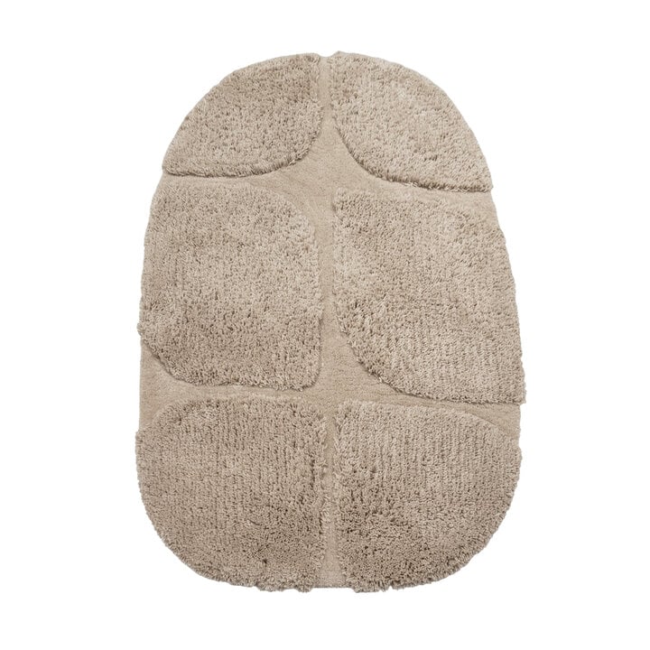 Organisch vloerkleed - Odette Grid Taupe
