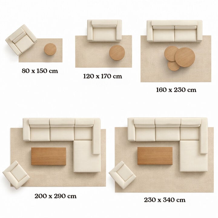 Organisch vloerkleed - Odette Grid Taupe