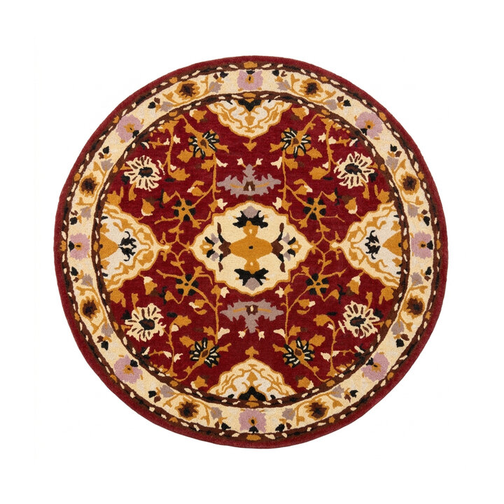 Vintage rond vloerkleed - Valentina Rood