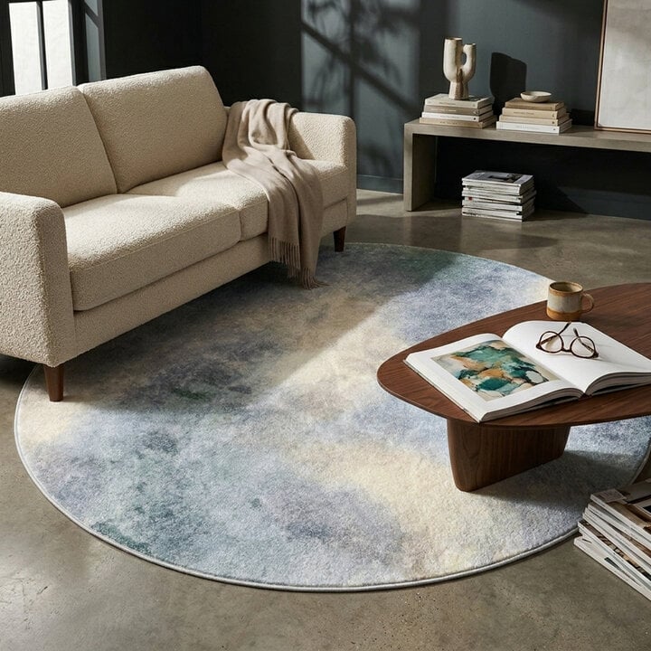 Rond design vloerkleed - Lunara Grijs
