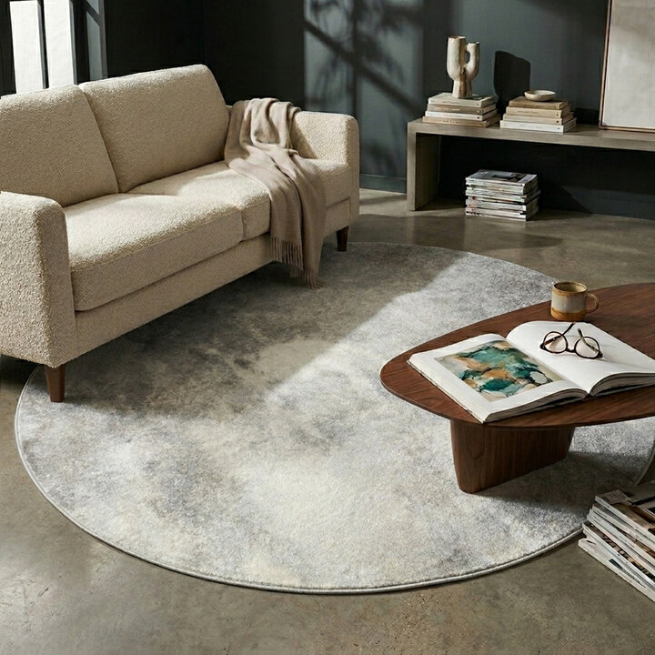 Rond design vloerkleed - Lunara Taupe
