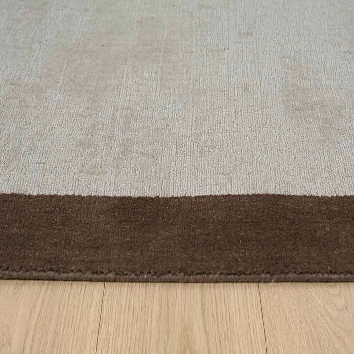 Laagpolig vloerkleed - Lucien Border Creme