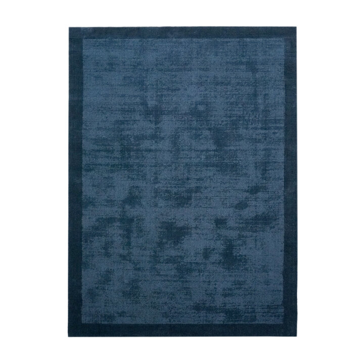 Laagpolig vloerkleed - Lucien Border Blauw