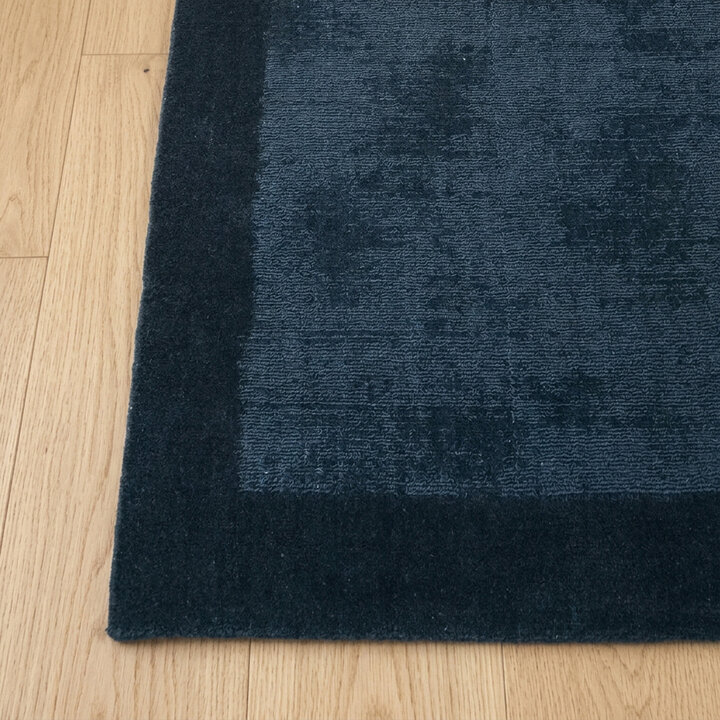 Laagpolig vloerkleed - Lucien Border Blauw