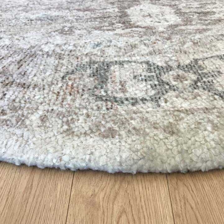 Rond vintage vloerkleed - Kyra Medaillon Taupe