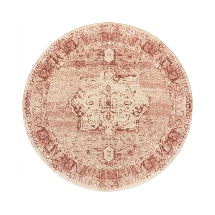 Rond vintage vloerkleed - Kyra Medaillon Roze