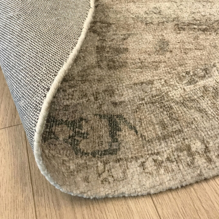 Rond vintage vloerkleed - Kyra Medaillon Creme