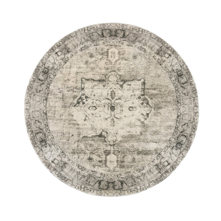 Rond vintage vloerkleed - Kyra Medaillon Creme
