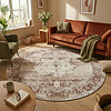 Rond vintage vloerkleed - Kyra Medaillon Bruin - thumbnail