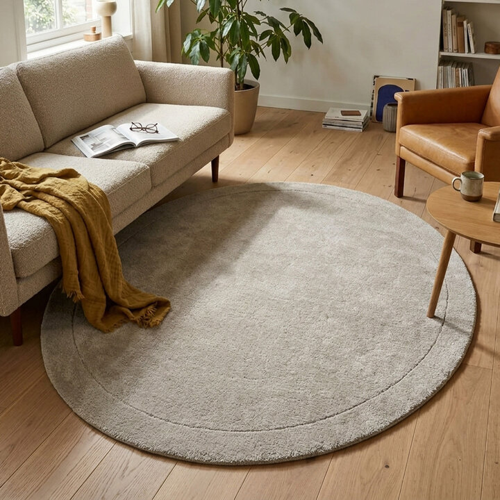 Rond vloerkleed - Isara Border Creme