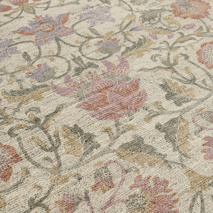 Vloerkleed bloemen - Rosie Wit