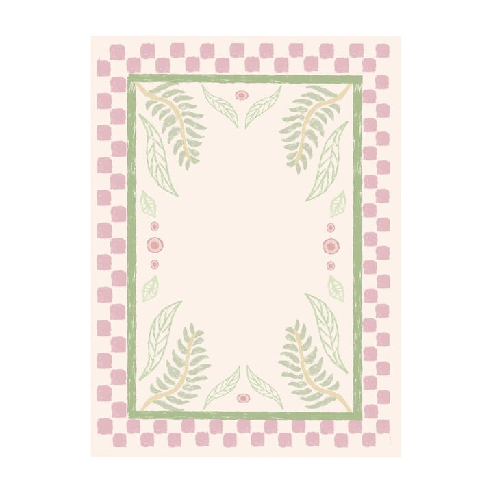 Buitenvloerkleed - Oasis Leaves Roze/Groen