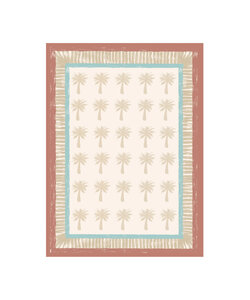 Buitenvloerkleed - Oasis Palm Blauw/Rood
