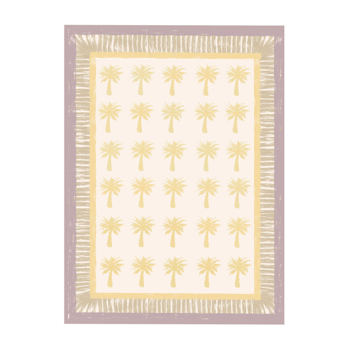 Buitenvloerkleed - Oasis Palm Geel/Lila