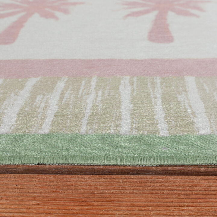 Buitenvloerkleed - Oasis Palm Roze/Groen