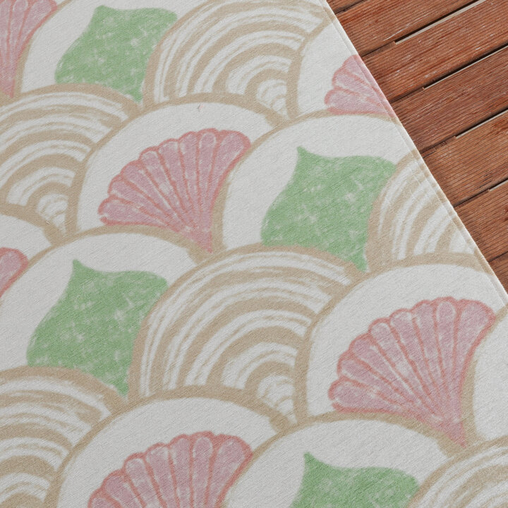 Buitenvloerkleed - Oasis Shell Roze/Groen