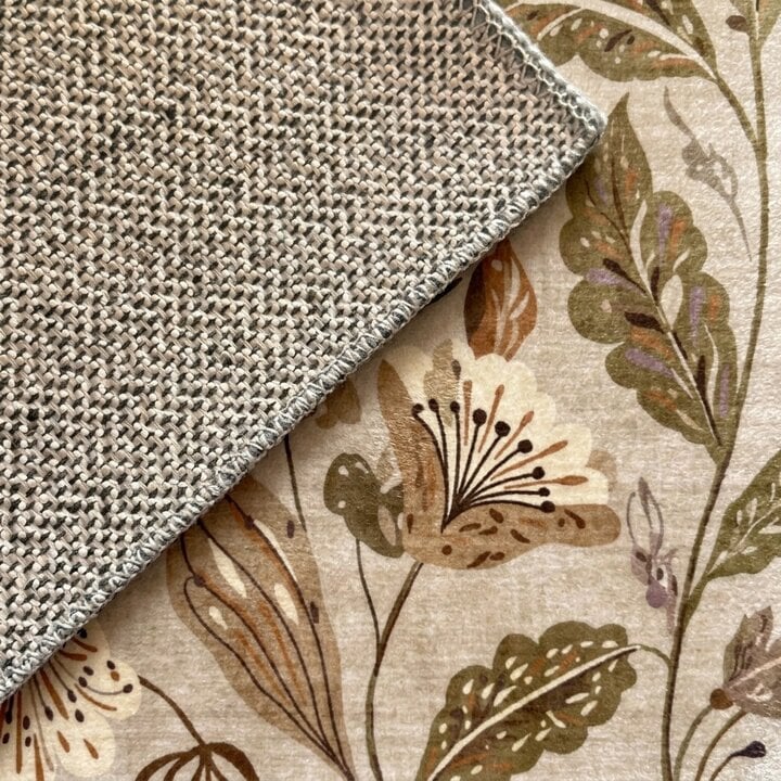 Wasbaar vloerkleed - Misty Flowers Creme