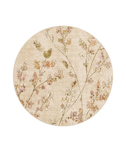 Rond wasbaar vloerkleed - Misty Floral Creme