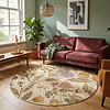 Rond wasbaar vloerkleed - Misty Flowers Creme - thumbnail
