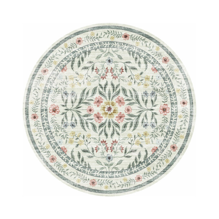 Rond vintage buitenkleed - Luana Groen