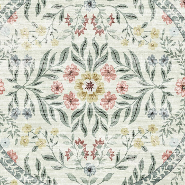 Rond vintage buitenkleed - Luana Groen