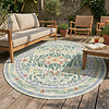 Rond vintage buitenkleed - Luana Donkergroen - thumbnail