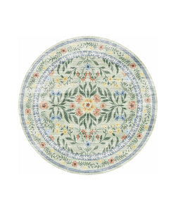 Rond vintage buitenkleed - Luana Donkergroen