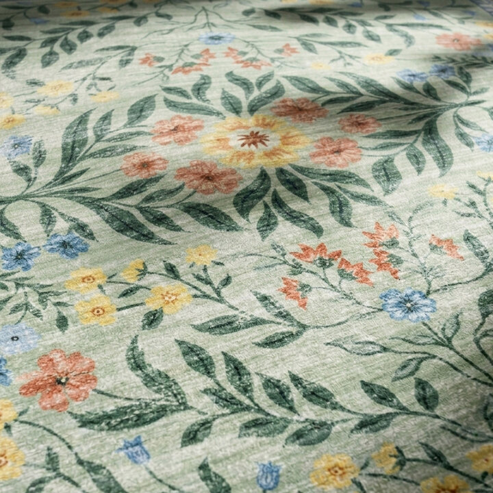 Rond vintage buitenkleed - Luana Donkergroen