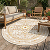 Rond vintage buitenkleed - Luana Geel - thumbnail