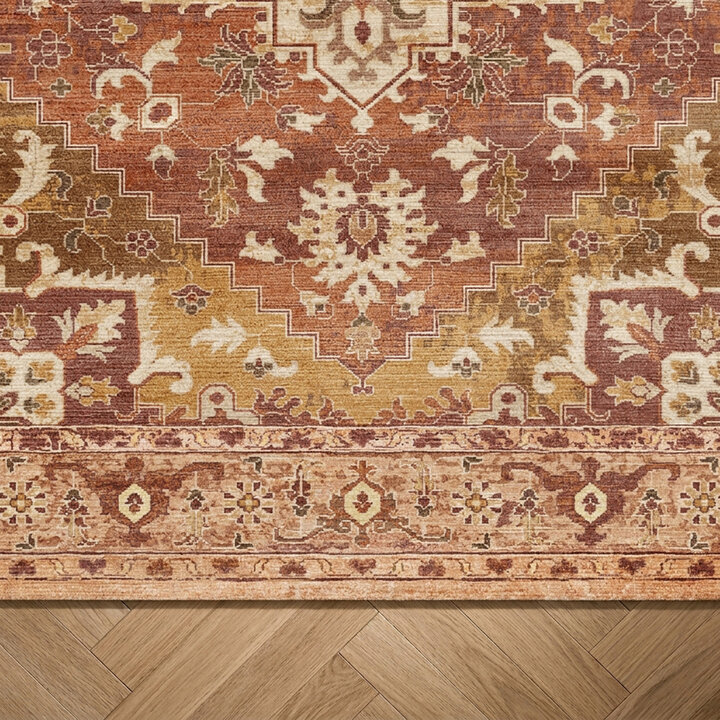 Vintage vloerkleed - Sage Medallion Terracotta