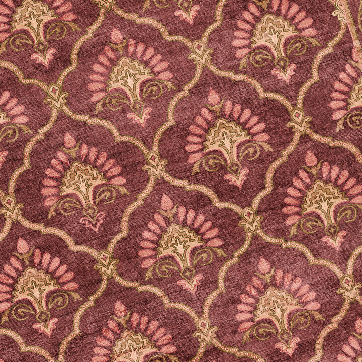 Vintage vloerkleed - Sage Grid Rood