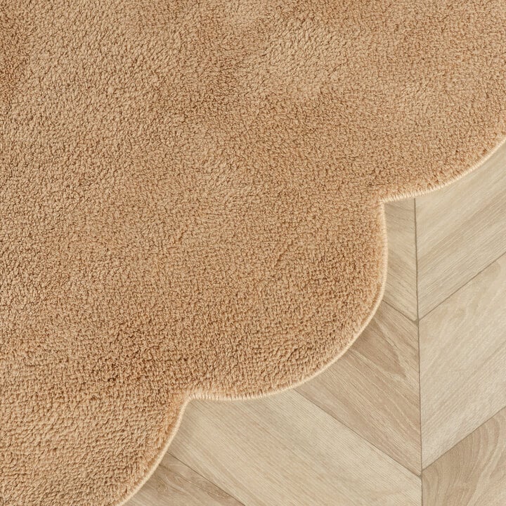 Rond wasbaar vloerkleed - Puck Bruin