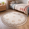 Rond wasbaar kindervloerkleed - Moos Flower Creme  - thumbnail