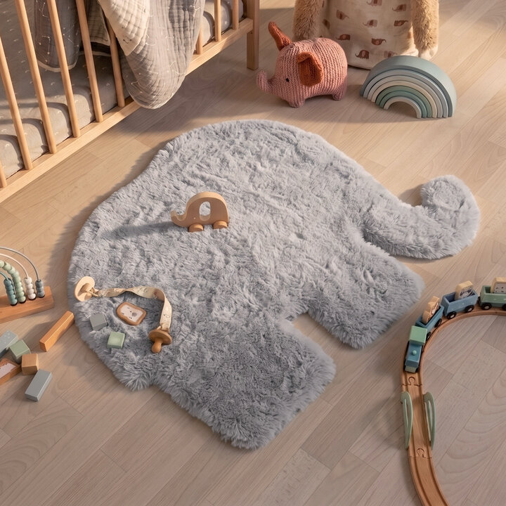 Kindervloerkleed - Huggy Olifant Grijs
