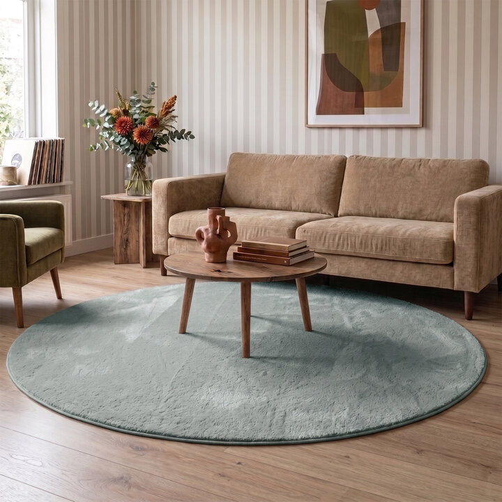 Rond wasbaar vloerkleed - Vivid Groen 
