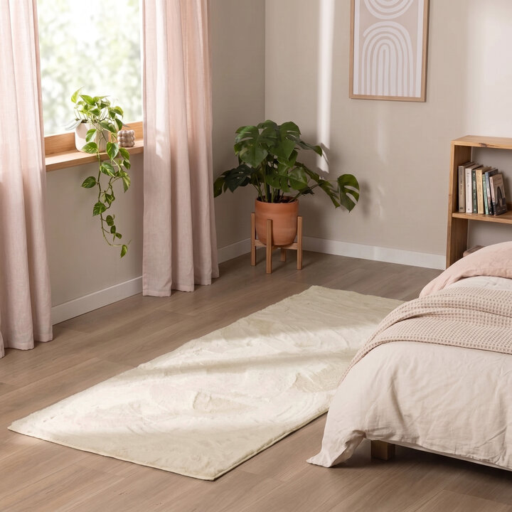 Zacht laagpolige Loper - Cozy Creme