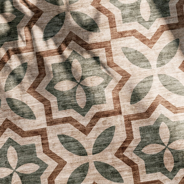 Geometrisch buitenkleed - Mosaic Medina Groen