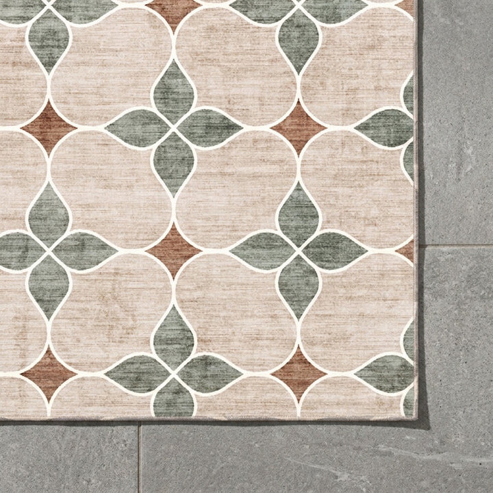 Geometrisch buitenkleed - Mosaic Dot Groen