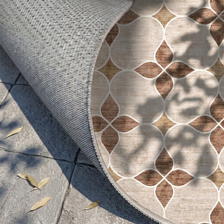 Geometrisch buitenkleed - Mosaic Dot Terracotta
