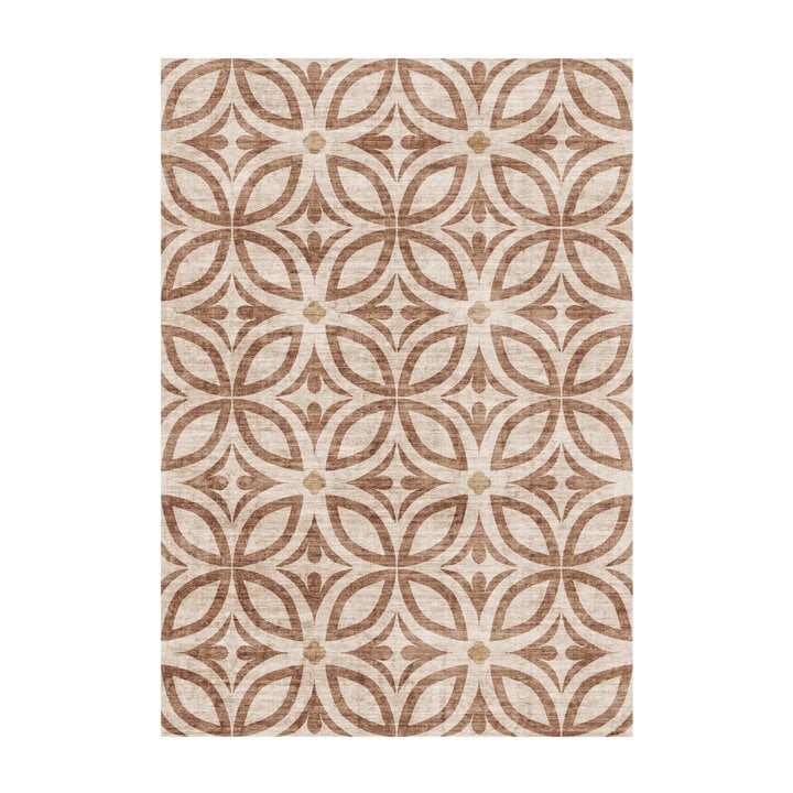 Geometrisch buitenkleed - Mosaic Petal Terracotta