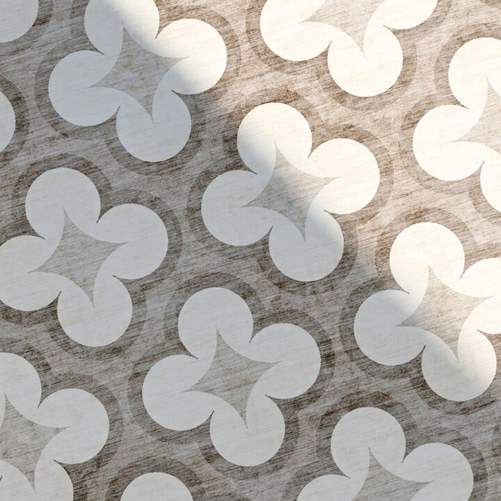 Geometrisch buitenkleed - Mosaic Clover Creme