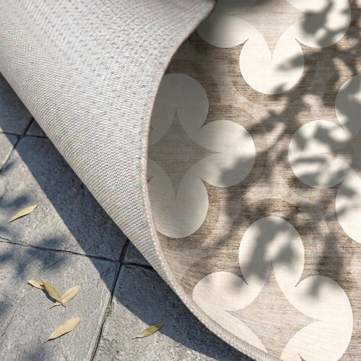 Geometrisch buitenkleed - Mosaic Clover Creme