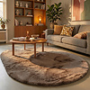 Ovaal hoogpolig vloerkleed - Comfy Supreme Taupe - thumbnail